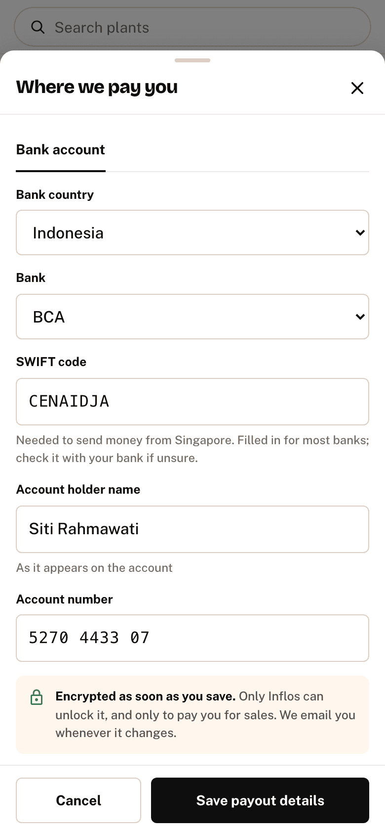Formulir Where we pay you dengan rekening BCA